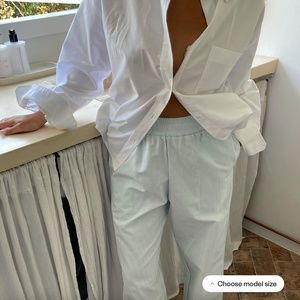 Djerf Avenue Breezy Pants Green Stripe (Condition: Excellent)